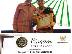 Nagari III Koto Aur Malintang Terima Anugerah Apresiasi Keterbukaan Informasi Desa 2024, Peringkat II Kategori Desa Maju