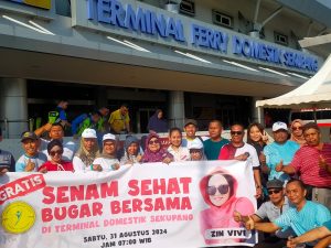 Satker Pelabuhan Domestik Sekupang Gelar Senam Sehat Bugar Bersama di Pelataran Parkir Pelabuhan