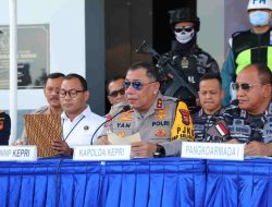 Kapolda Kepri Hadiri Konferensi Pers Penggagalan Penyelundupan 10 Kg Sabu Oleh Lantamal IV Batam