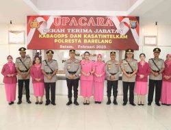 Kapolresta Barelang Pimpin Upacara Serah Terima Jabatan Kabagops dan Kasat Intelkam Polresta Barelang