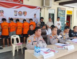 Kapolresta Barelang Pimpin Konferensi Pers Pengungkapan Curanmor di Sagulung, Lima Tersangka Diamankan