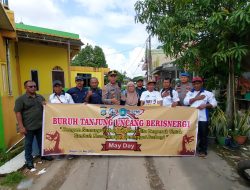 Peringati Hari Buruh Internasional, Polsek Batu Aji Bersama Serikat Pekerja Gelar Bakti Sosial