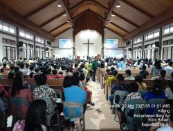 Polsek Batu Aji Monitoring Ibadah Gereja Memperingati Hari Kenaikan Yesus Kristus di Wilayah Kec.Batu Aji