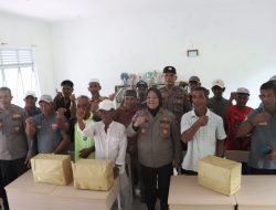 Polresta Barelang Gelar Penyuluhan Kampung Bebas Narkoba, Sosialisasi Layanan 110, Dan Pembagian Bansos Di Pulau Jaloh Kecamatan Bulang