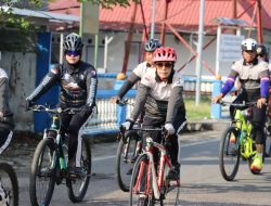 Gowes Kamtibmas, Kapolres Bintan Ajak Anggota Hidup Sehat dan Berikan Bansos Kepada Masyarakat