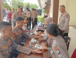 Kasat Samapta Polresta Barelang Berikan Arahan Dan Cek Kesehatan Personel Untuk Antisipasi Situasi Kamtibmas