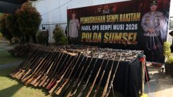 Negara Hadir Berantas Senpi Ilegal, Polda Sumsel Musnahkan Ratusan Senjata Api Hasil Ops Senpi Musi 2026