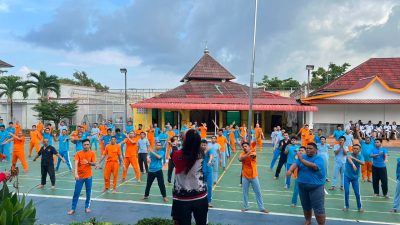 Jumat Sehat Ceria, Petugas dan Warga Binaan Rutan Batam Kompak Senam Pagi