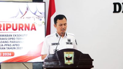 Wakil Bupati Padang Pariaman Sampaikan Jawaban Eksekutif atas Pandangan Umum Fraksi DPRD terhadap Rancangan KUA-PPAS 2027