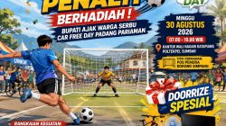 Heboh !!! Tendangan Penalti Berhadiah, Bupati Ajak Warga Serbu Car Free Day Padang Pariaman